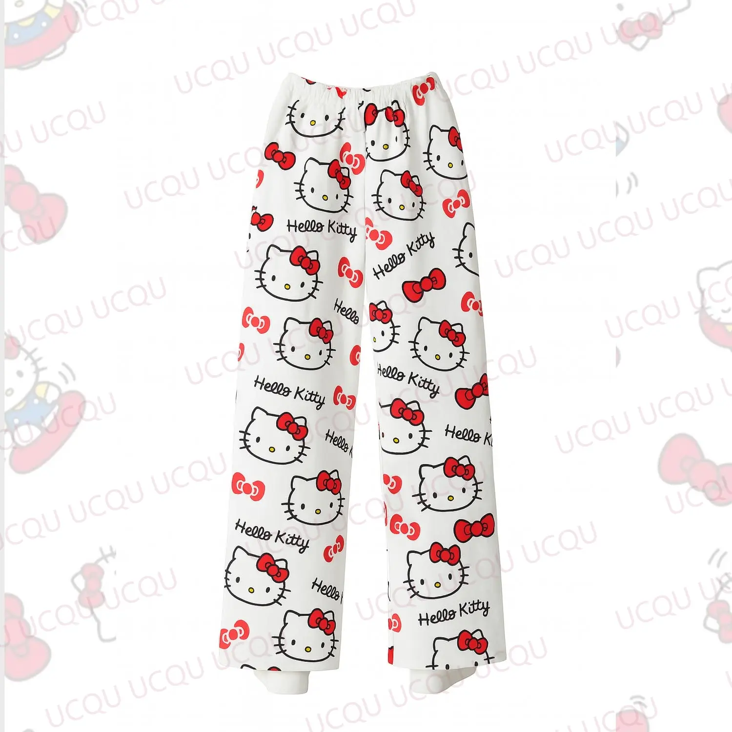 New Y2K Hello Kitty&Spider-man  Cotton Pajama Set – Cute Oversized Couples' Loungewear  Set T-Shirt with Pajama Pants for Adults