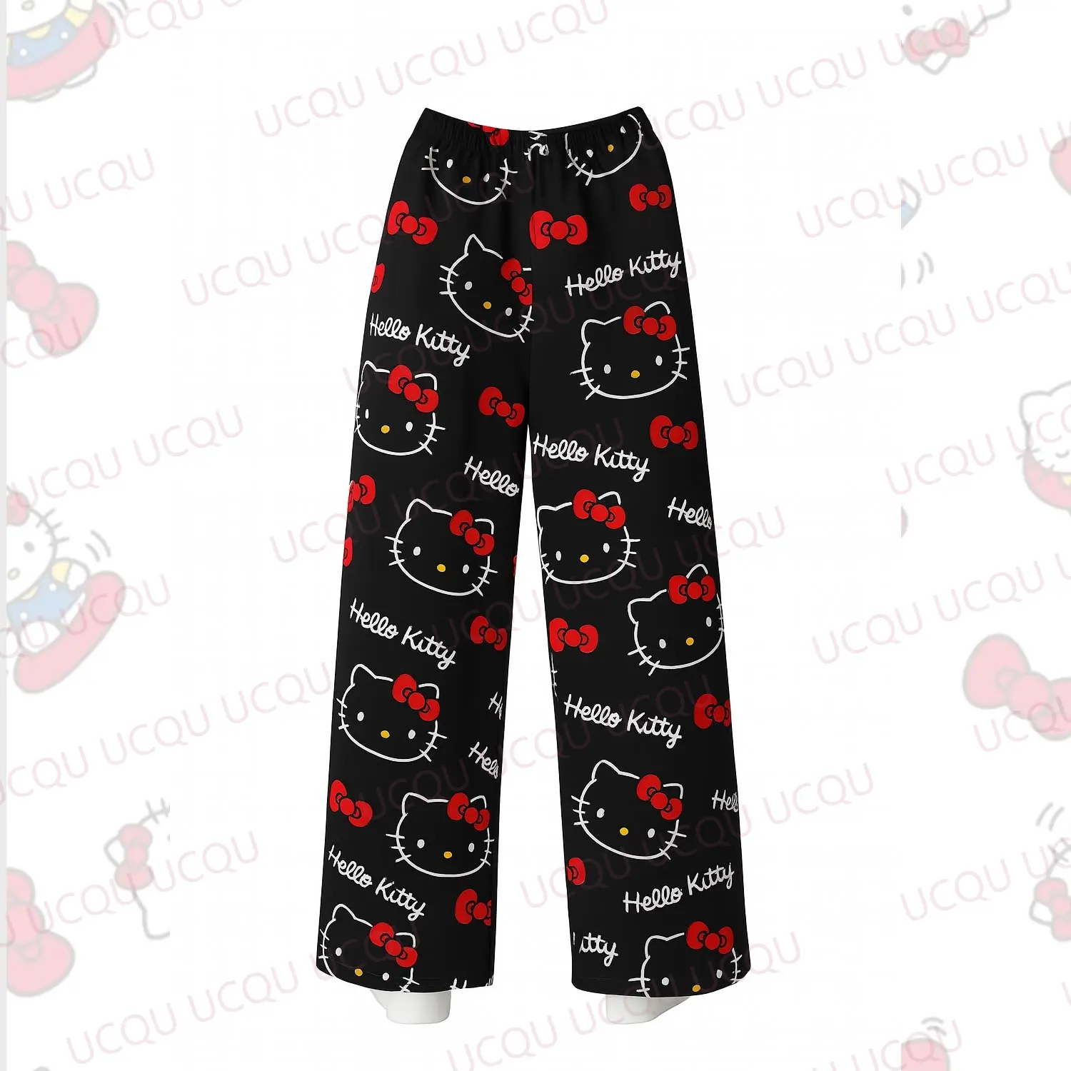 New Y2K Hello Kitty&Spider-man  Cotton Pajama Set – Cute Oversized Couples' Loungewear  Set T-Shirt with Pajama Pants for Adults