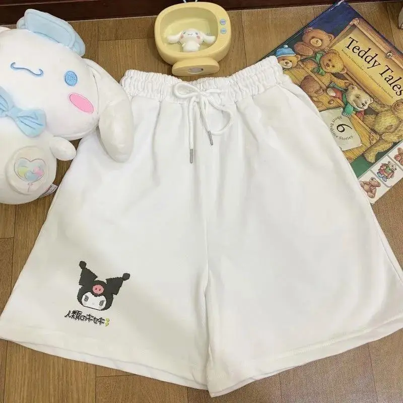 Cute Cinnamoroll Cotton Sports Shorts Sanrioed Anime My Melody Cartoon Kuromi Kawaii Casual Loose Pants Shorts Student Girl Gift
