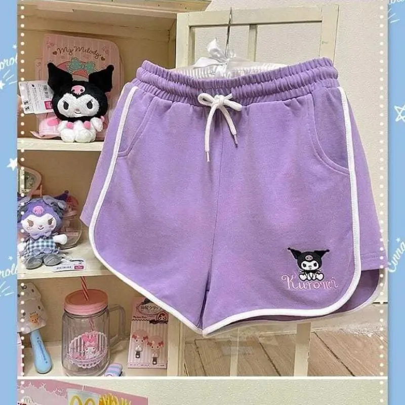 Cute Cinnamoroll Cotton Sports Shorts Sanrioed Anime My Melody Cartoon Kuromi Kawaii Casual Loose Pants Shorts Student Girl Gift