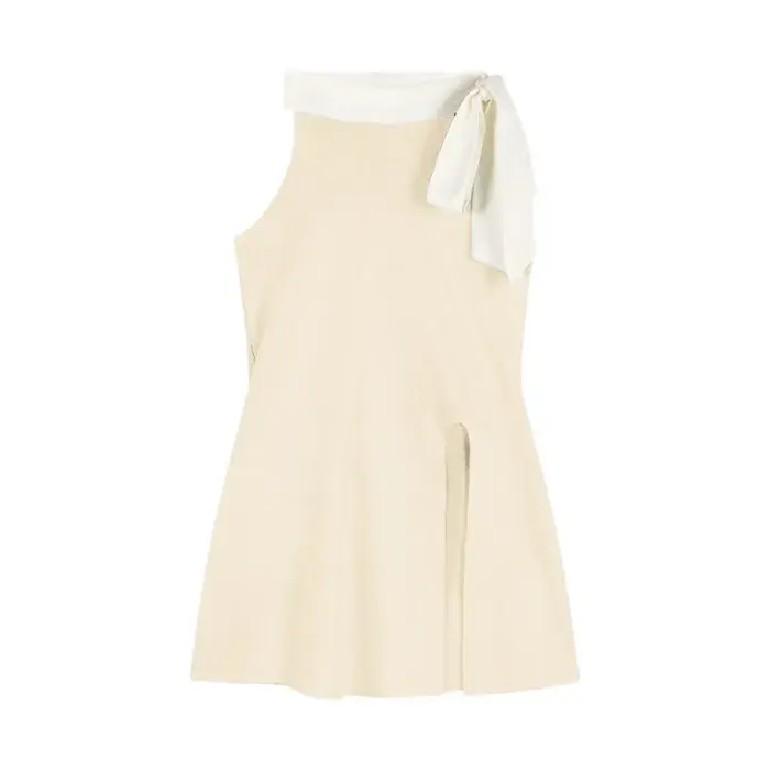 Summer Butterfly Knot Backless Knitted Mini Vest Women's Slim Fit Sexy Design Sleeveless Versatile Trendy Fashion Women's Wear