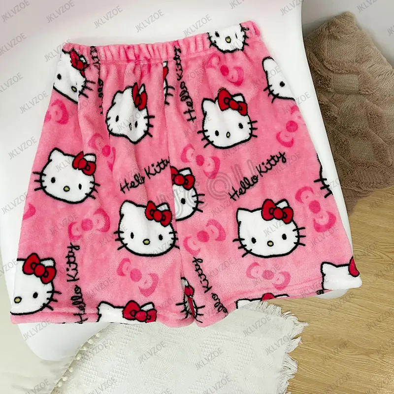 MINISO 2025 Summer New Cartoon Cute Hello Kitty Printed Women‘s and Men's Shorts Casual Home Pajama Short Pants Vacation Shorts