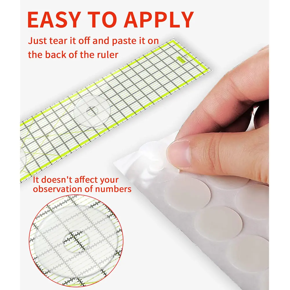 12/24pcs Non Slip Grips for Quilting Rulers Quilt Templates Slip Ruler Grip Stickers Sewing Tool for Sewing Rulers