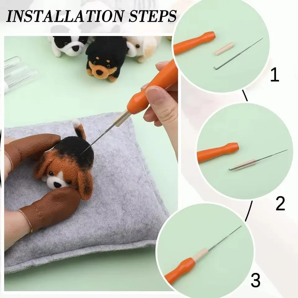Animals DIY Needle Felting Set Non-Finished Cat Handmade Wool Felting Material For Beginners Needle Felting Supplies Kits