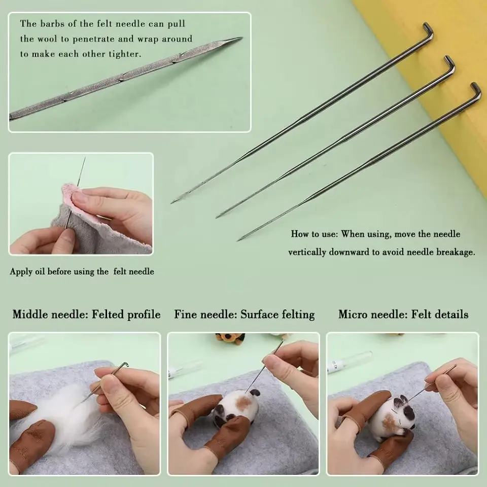 Animals DIY Needle Felting Set Non-Finished Cat Handmade Wool Felting Material For Beginners Needle Felting Supplies Kits