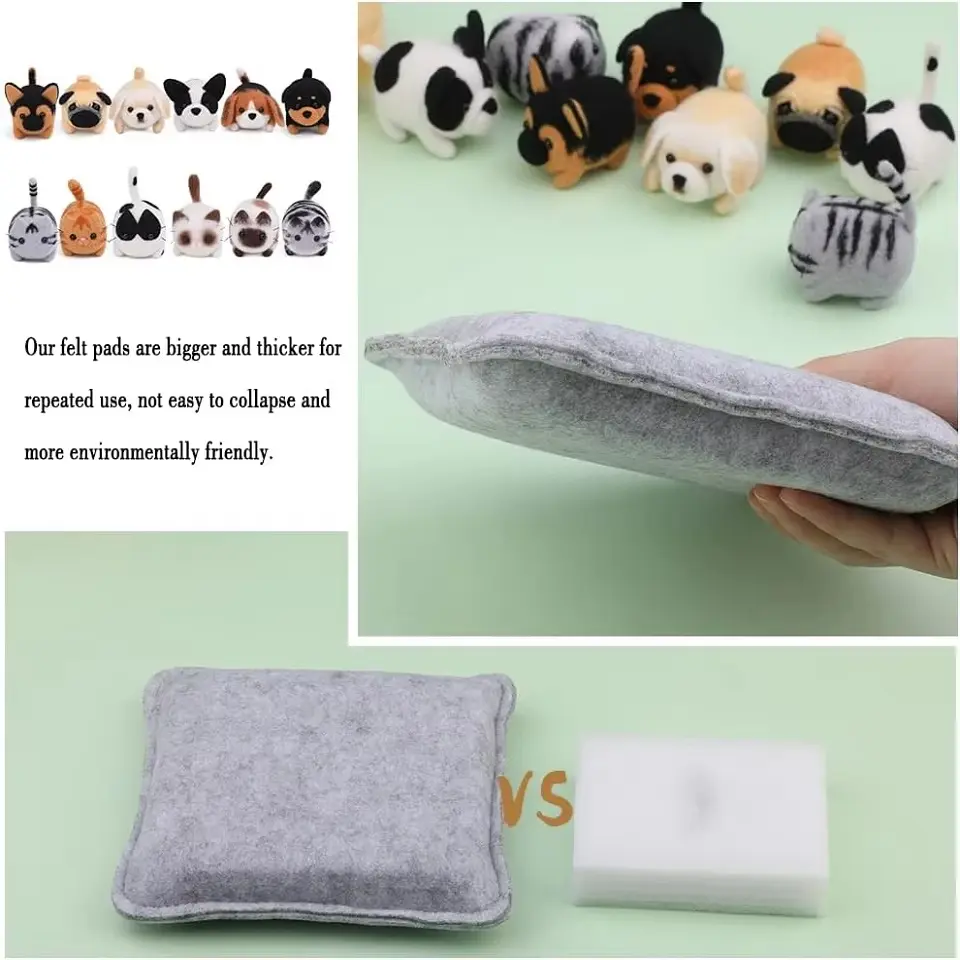 Animals DIY Needle Felting Set Non-Finished Cat Handmade Wool Felting Material For Beginners Needle Felting Supplies Kits