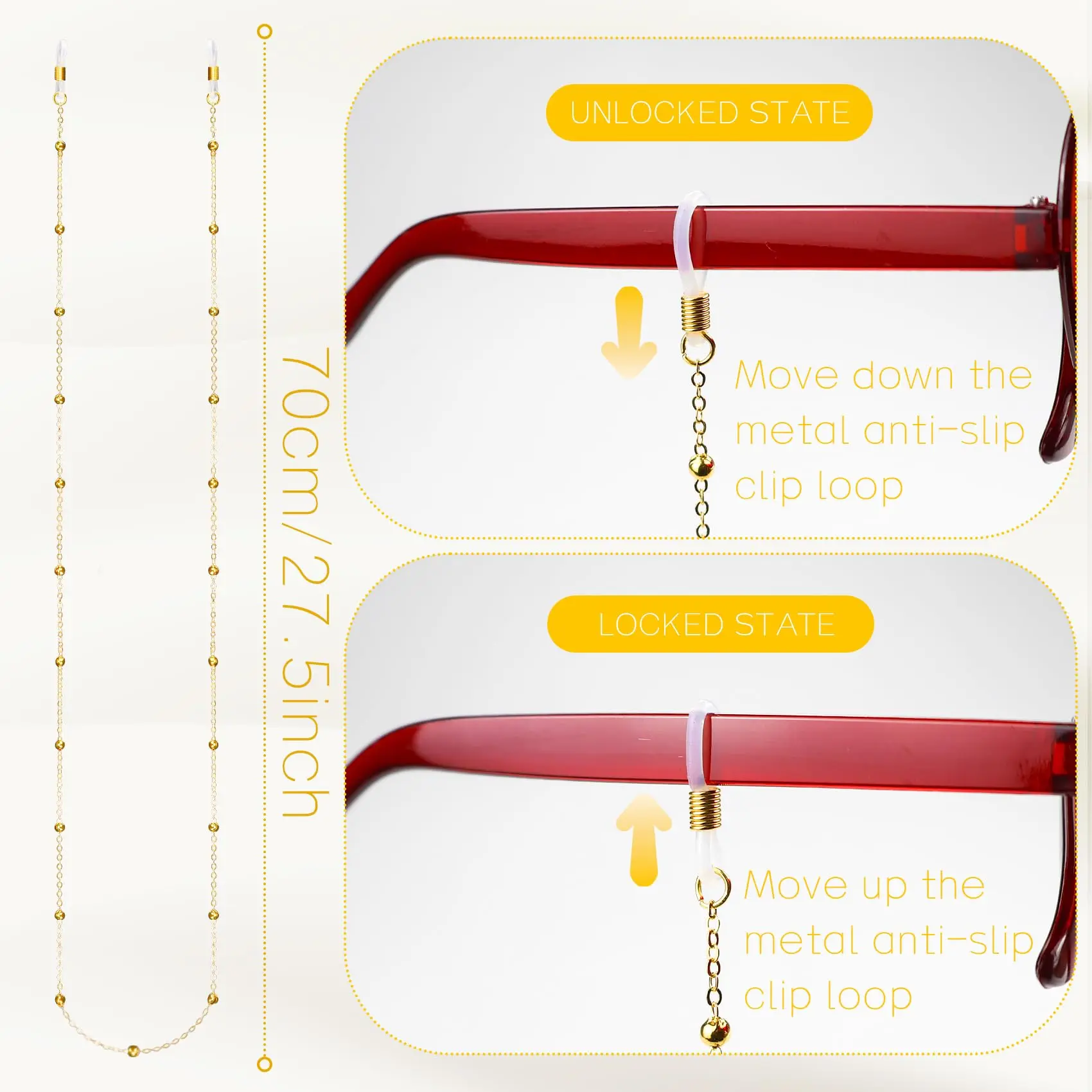 1Pc Fashion Eyeglass Chains Sunglasses Chains for Women Antislip Neck Chain Eyewear Lanyards Necklace Strap Rope Accessories