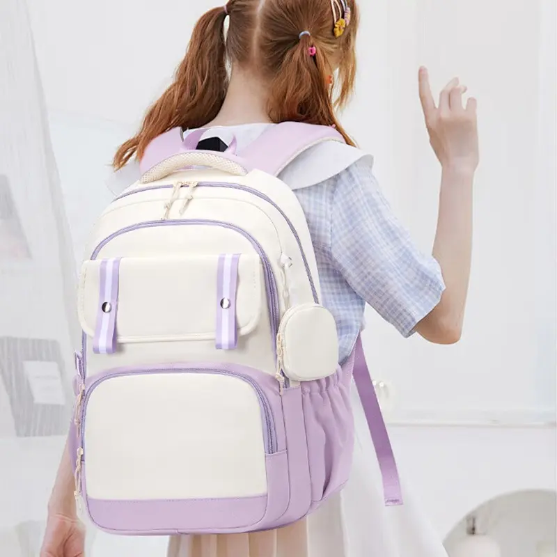 Blue Backpacks Lilo Stitch Letter Mochilas Daypack Boy Student Teenager Rucksack Cute SchoolBag Laptop Bag Gift With Coin Purse
