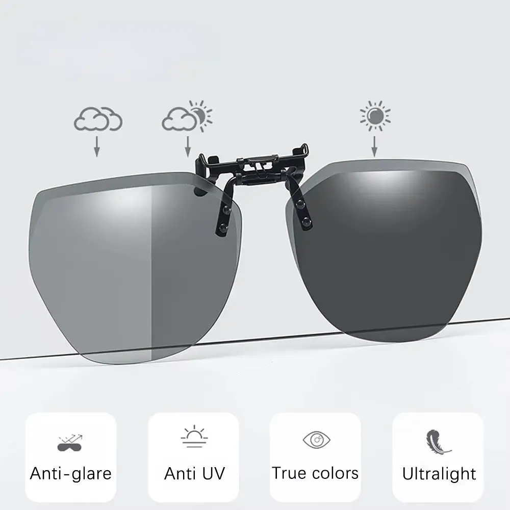 1pc Polarized Myopia Glasses Clip+1pc Portable EVA Glasses Case For Outdoor Sunshade And UV Resistant Sunglasses Glasses Case