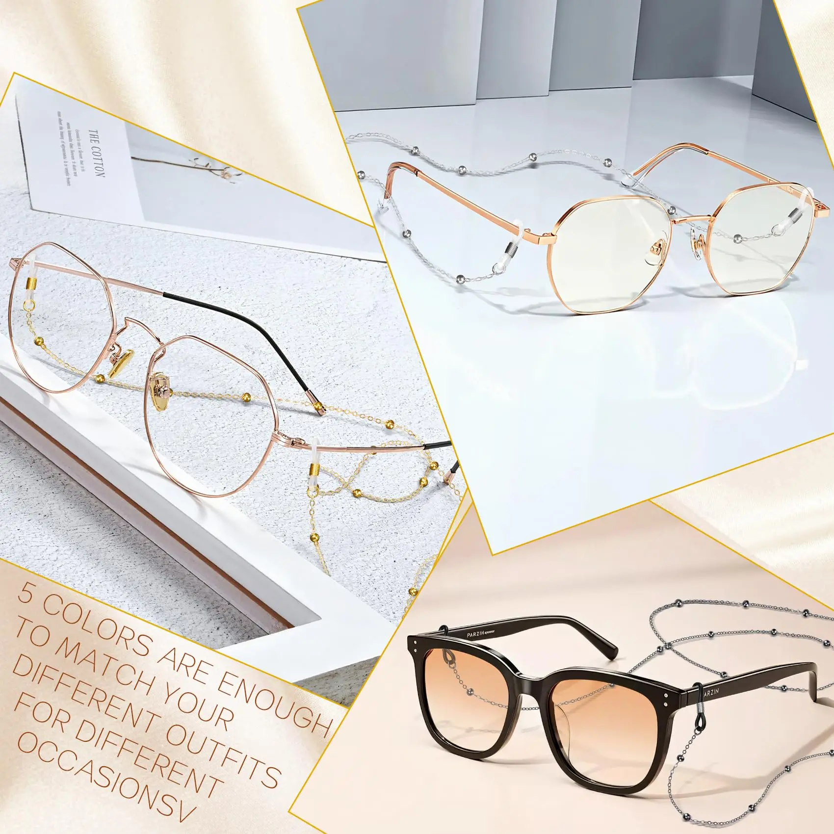 1Pc Fashion Eyeglass Chains Sunglasses Chains for Women Antislip Neck Chain Eyewear Lanyards Necklace Strap Rope Accessories
