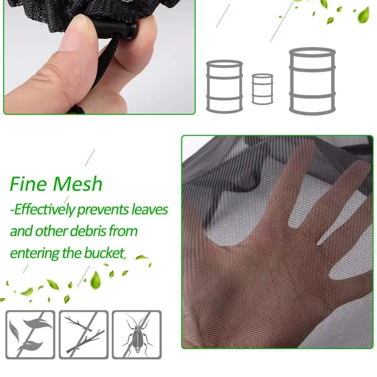 60/100cm Outdoor Mesh Cover Netting For Rain Barrels Water Collection Buckets Cover Anti-fall Leaves Filter Net Water Protection