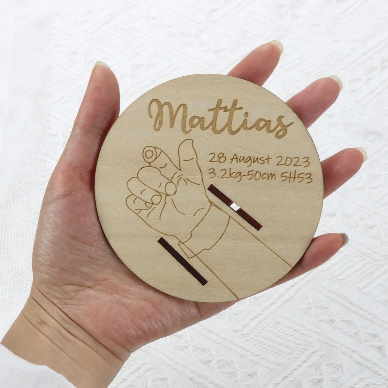 1Pc Baby Hospital Bracelet Holder Newborn Birth Announcement Board Information Memorial Wristband Personalized Gift