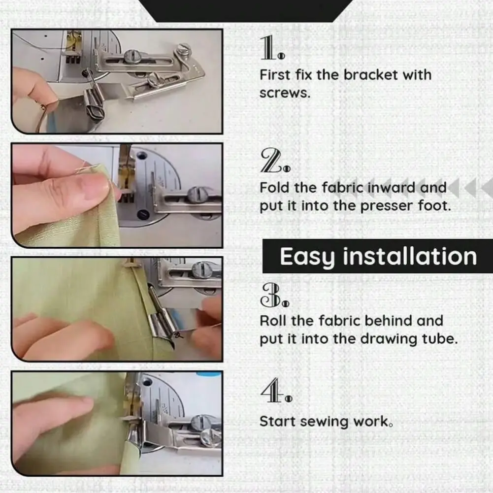 Adjustable Hemming Roller Crimping Folder Binder Presser Foot For Domestic Of Flat Car Industrial Sewing Machine Accessories A11