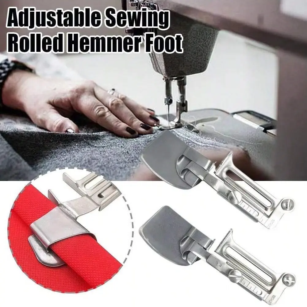 Adjustable Hemming Roller Crimping Folder Binder Presser Foot For Domestic Of Flat Car Industrial Sewing Machine Accessories A11