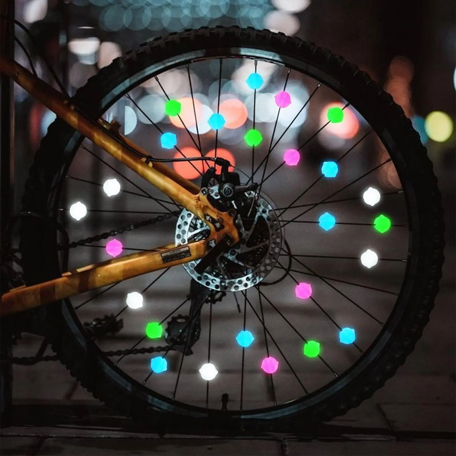 36pcs Bike Wheel Spoke Beads Glow in The Dark Multiple Colorful Steel Wire Spokes Decoration Bicycle Spoke Accessories Decor