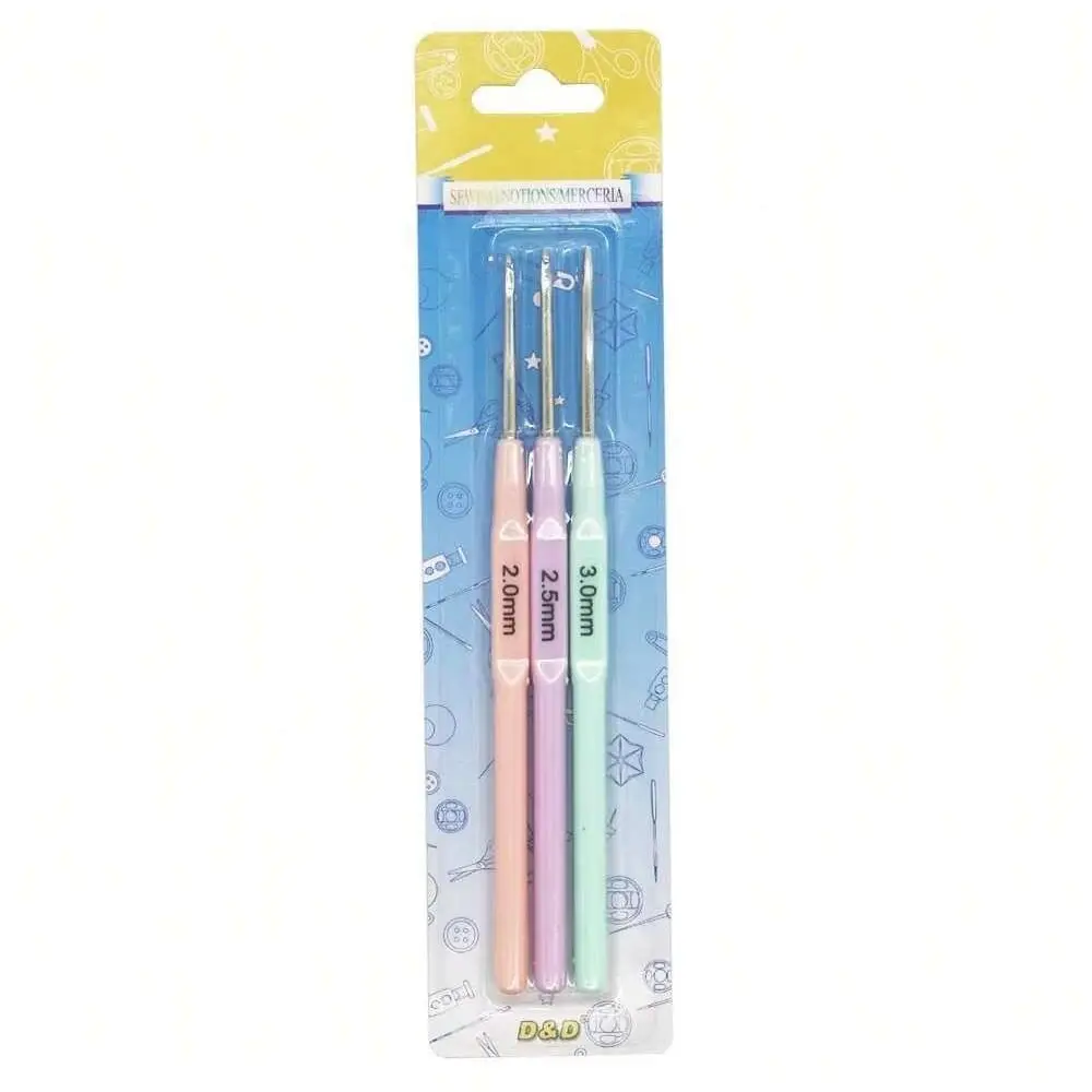 10 Colors Wool Yarns Wool Rolls +3pcs Crochet Hooks Plastics Handle Knitting Needles Embroidery For Starter Craft Tools Set