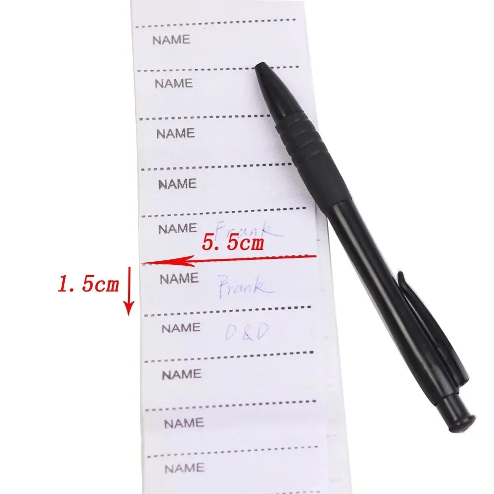 200pcs/pack White Washable Iron on Name Labels Set for Clothes Labels Garment Fabric Tags Marker Sewing Accessories 55*15mm