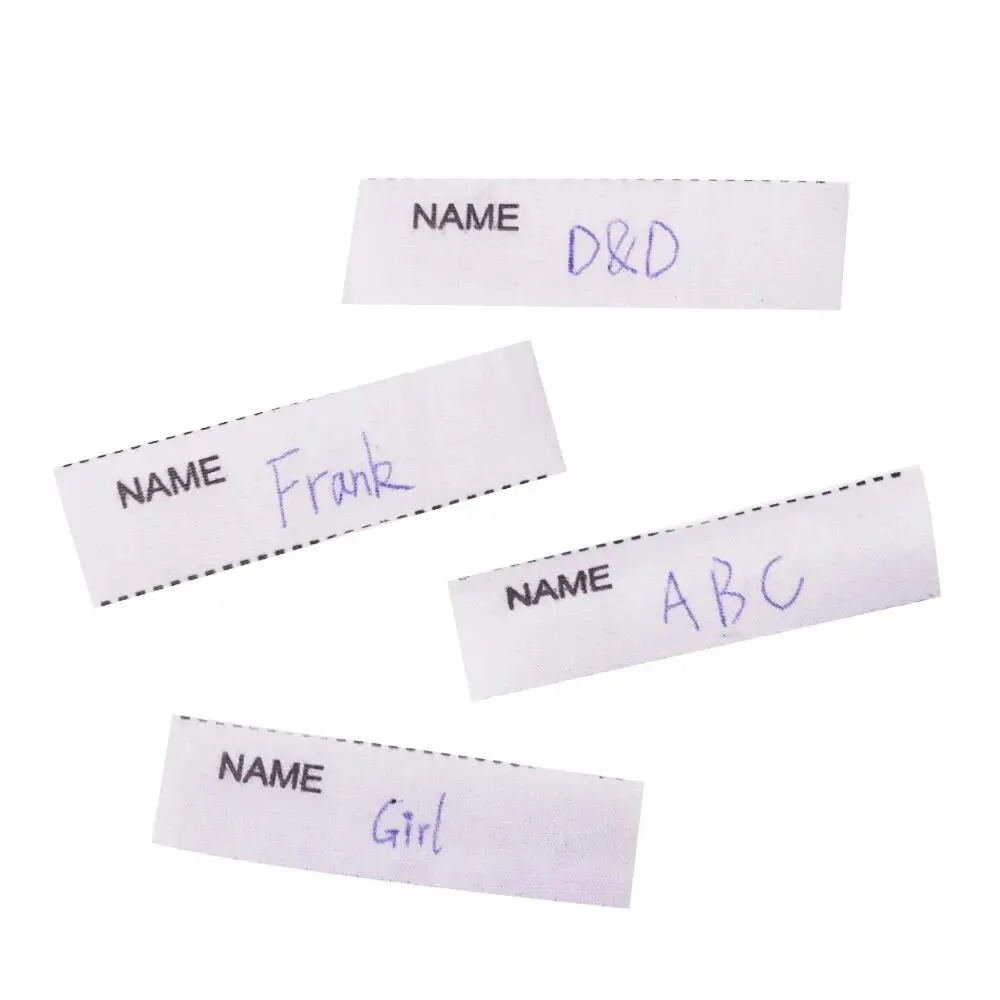 200pcs/pack White Washable Iron on Name Labels Set for Clothes Labels Garment Fabric Tags Marker Sewing Accessories 55*15mm
