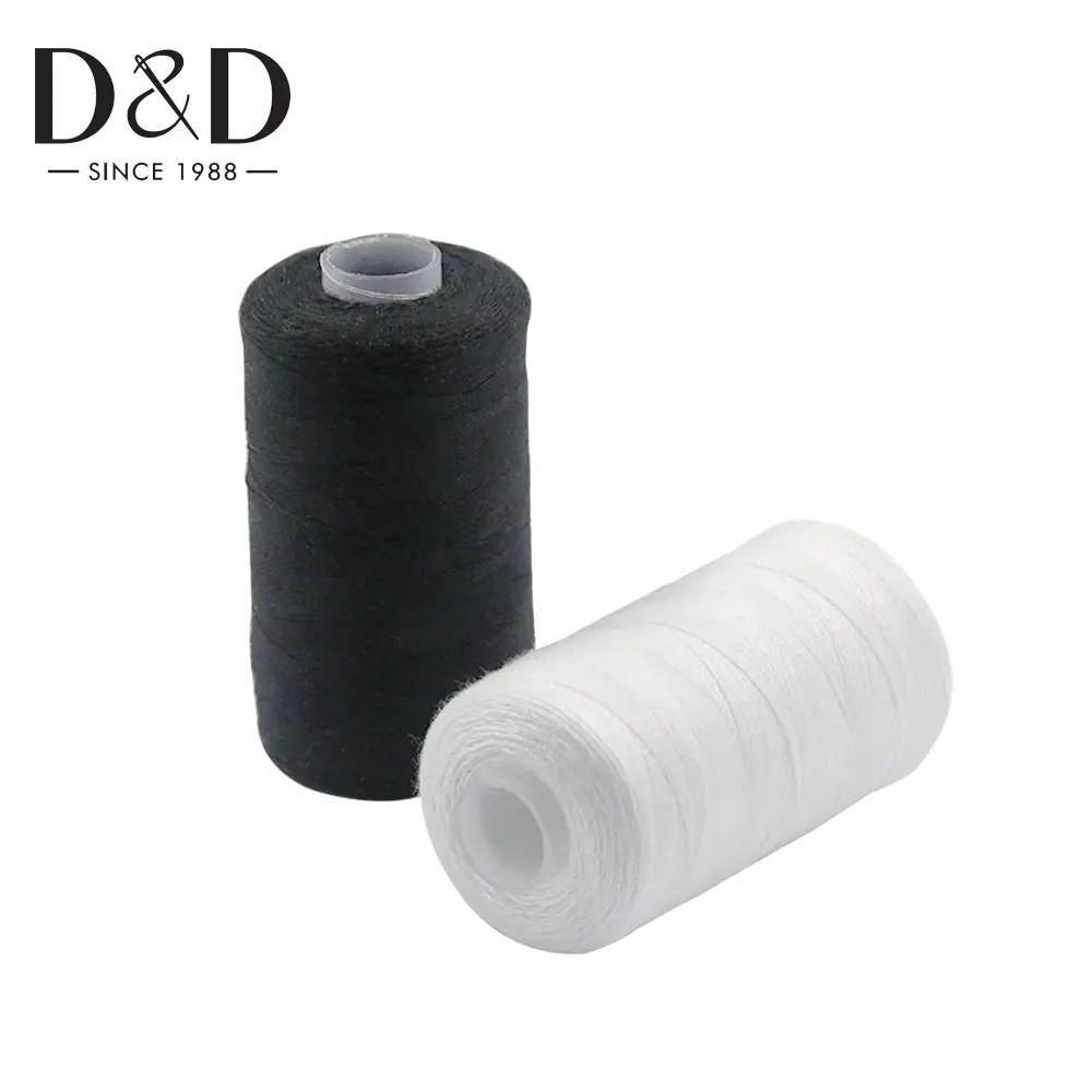 Home Sewing Thread DIY Hand Sewn Black And White Thread 500m 402 Polyester Sewing Thread Material