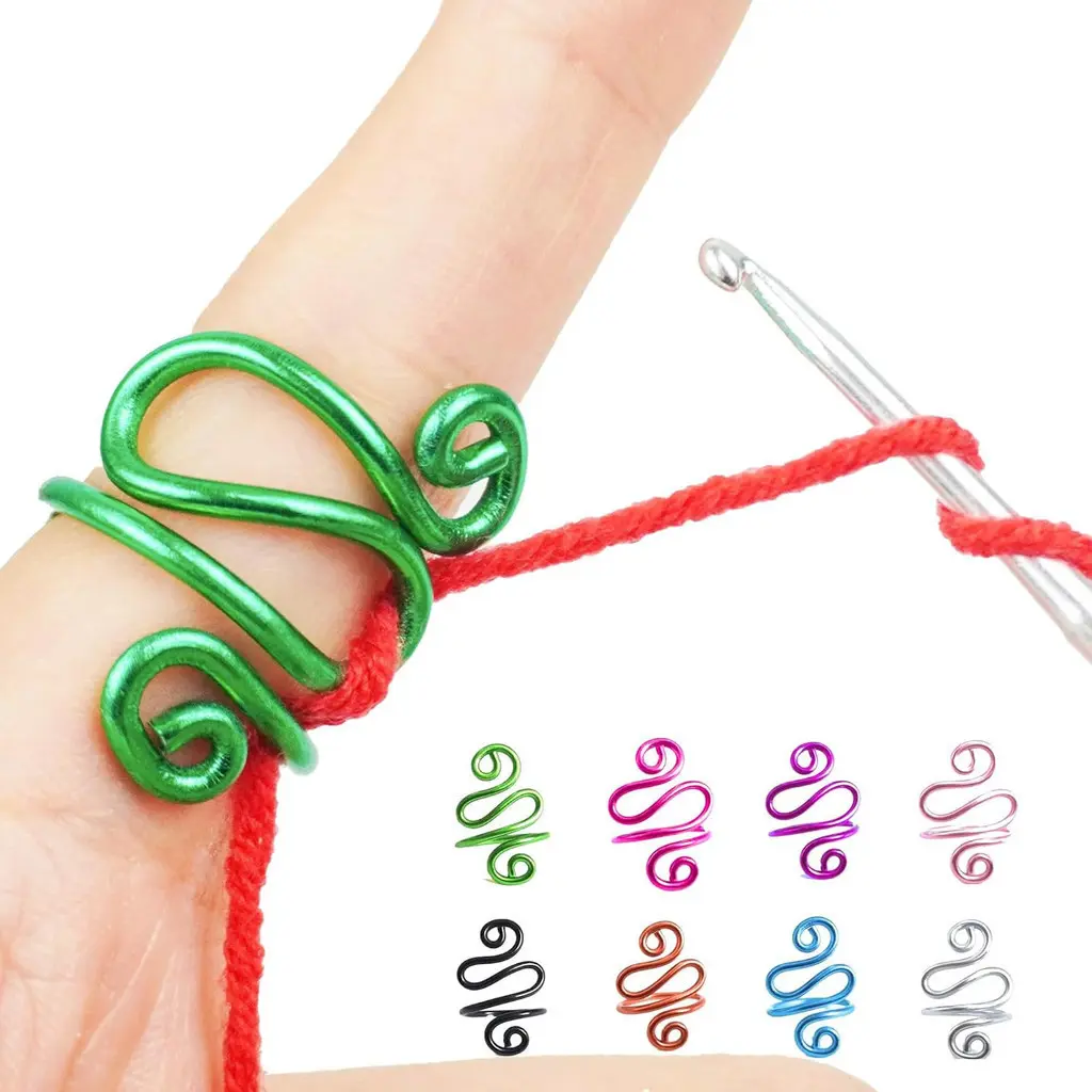 1PCS Knitted Sweater Ring Wrapped Hook Knitted Ring Electrophoretic Color Hook And Thread Auxiliary Ring