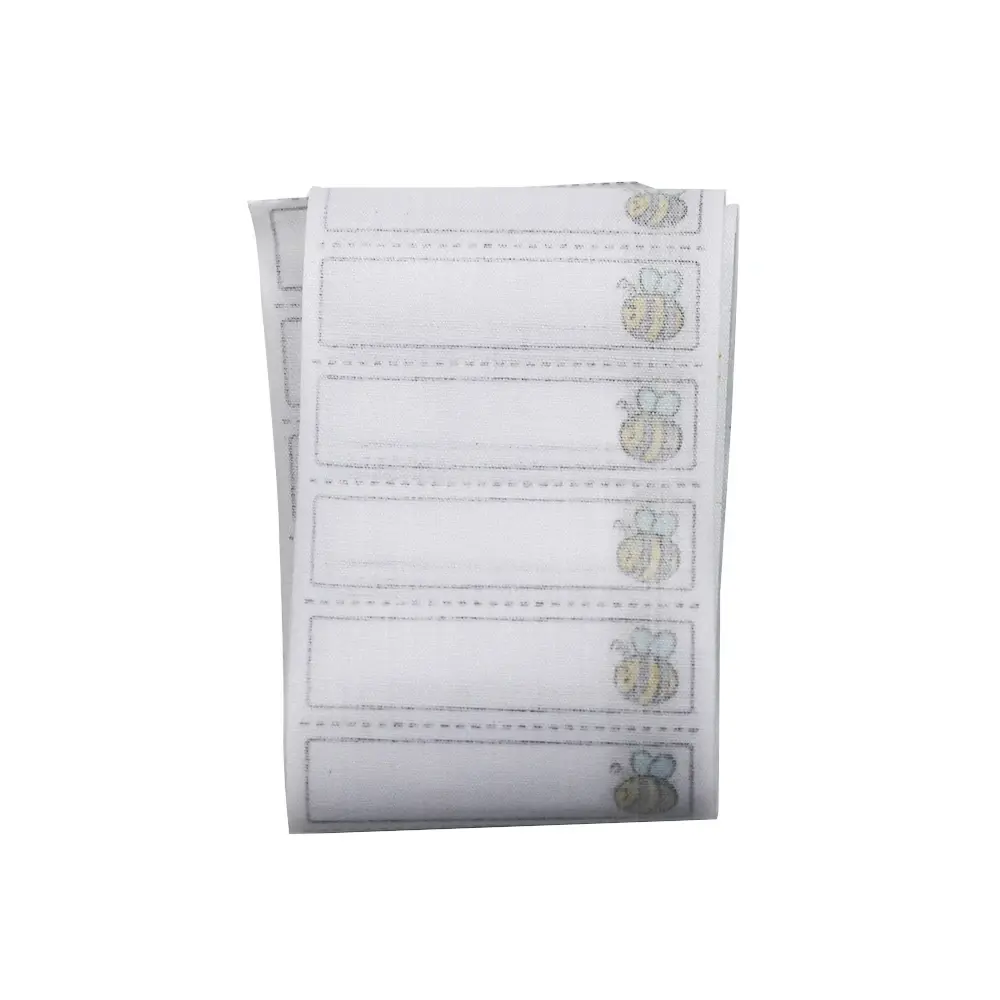 100pcs/pack Iron-on Bee Pattern Washable Name Labels Garment Fabric Tags Clothing Labels Marker Set for Clothes Accessories