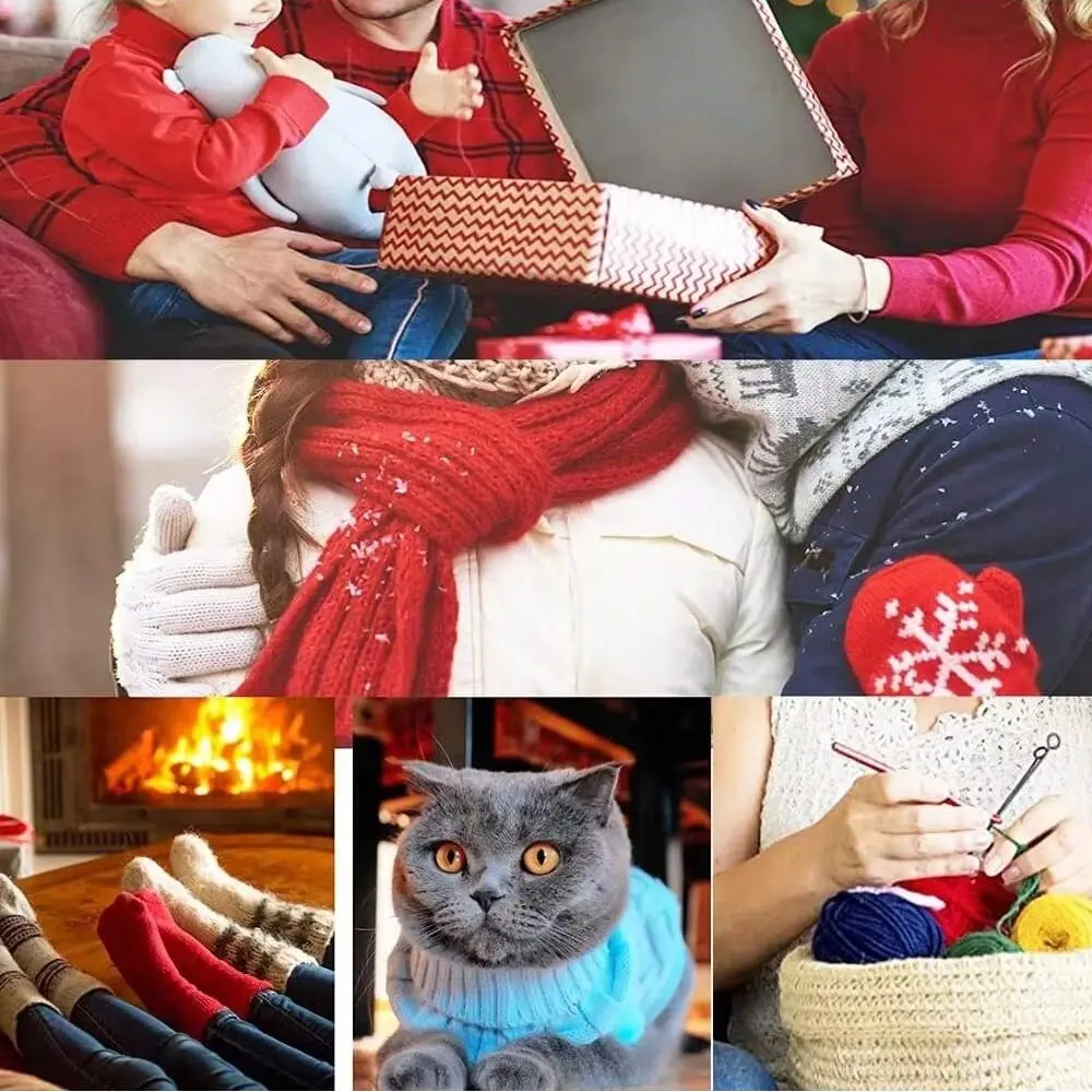 10 Colors Wool Yarns Wool Rolls +3pcs Crochet Hooks Plastics Handle Knitting Needles Embroidery For Starter Craft Tools Set