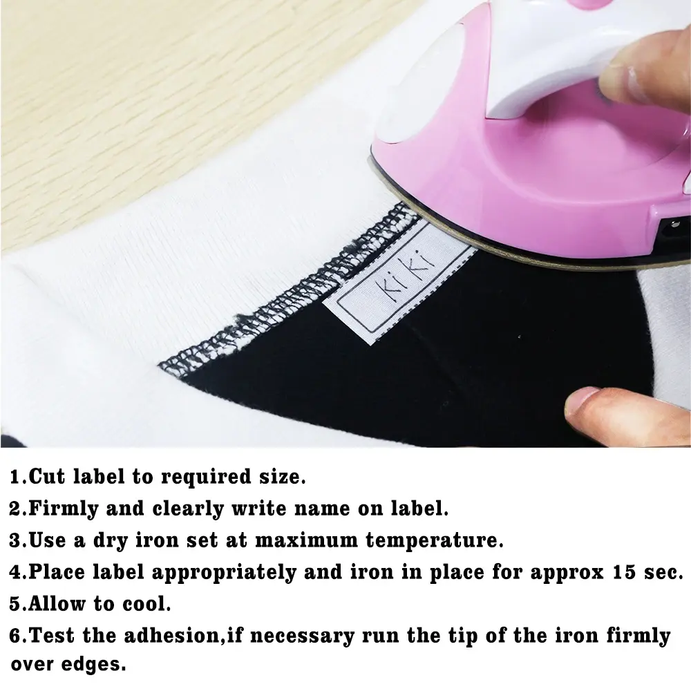 100pcs/pack Iron-on Bee Pattern Washable Name Labels Garment Fabric Tags Clothing Labels Marker Set for Clothes Accessories