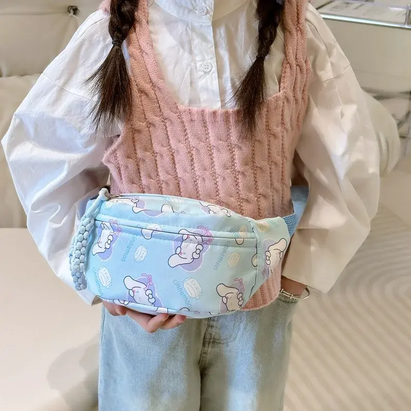Sanrio Kuromi Cinnamoroll Crossbody Shoulder Bag Waist Storage Pouch Melody Hello Kitty Coin Purse Kid Gift Kawaii Backpack