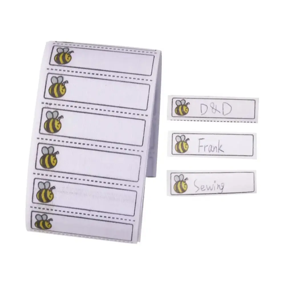 100pcs/pack Iron-on Bee Pattern Washable Name Labels Garment Fabric Tags Clothing Labels Marker Set for Clothes Accessories