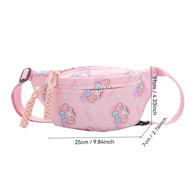 Sanrio Kuromi Cinnamoroll Crossbody Shoulder Bag Waist Storage Pouch Melody Hello Kitty Coin Purse Kid Gift Kawaii Backpack