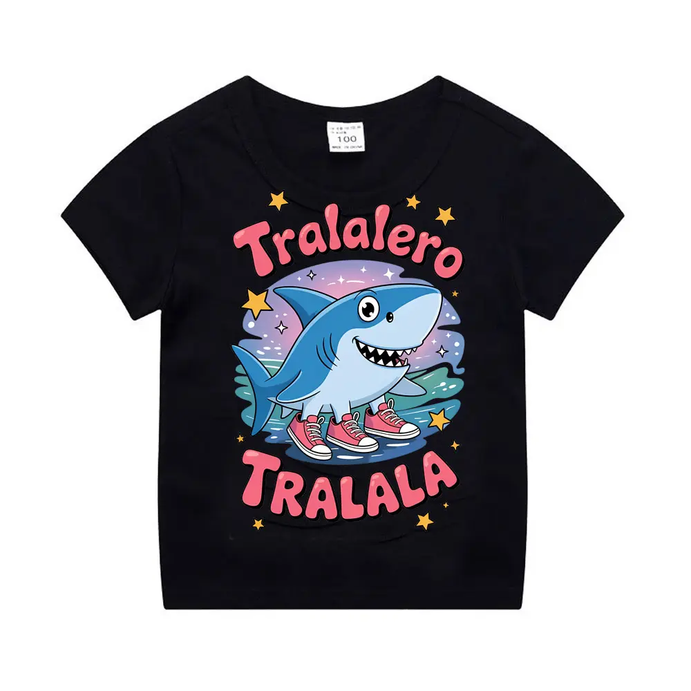 Italian Brainrot Animals Kids Adult Cotton T-shirt Cappuccino Assassino Short Sleeve Tops Funny Meme Cute Tee Summer Clothing