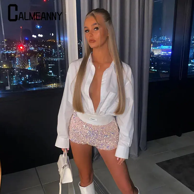 Women Sequin Short Pants 2023 Summer Sexy Elastic New Style Fashion High Waist Skinny Party Club Raves Pole Dance Shorts Trend