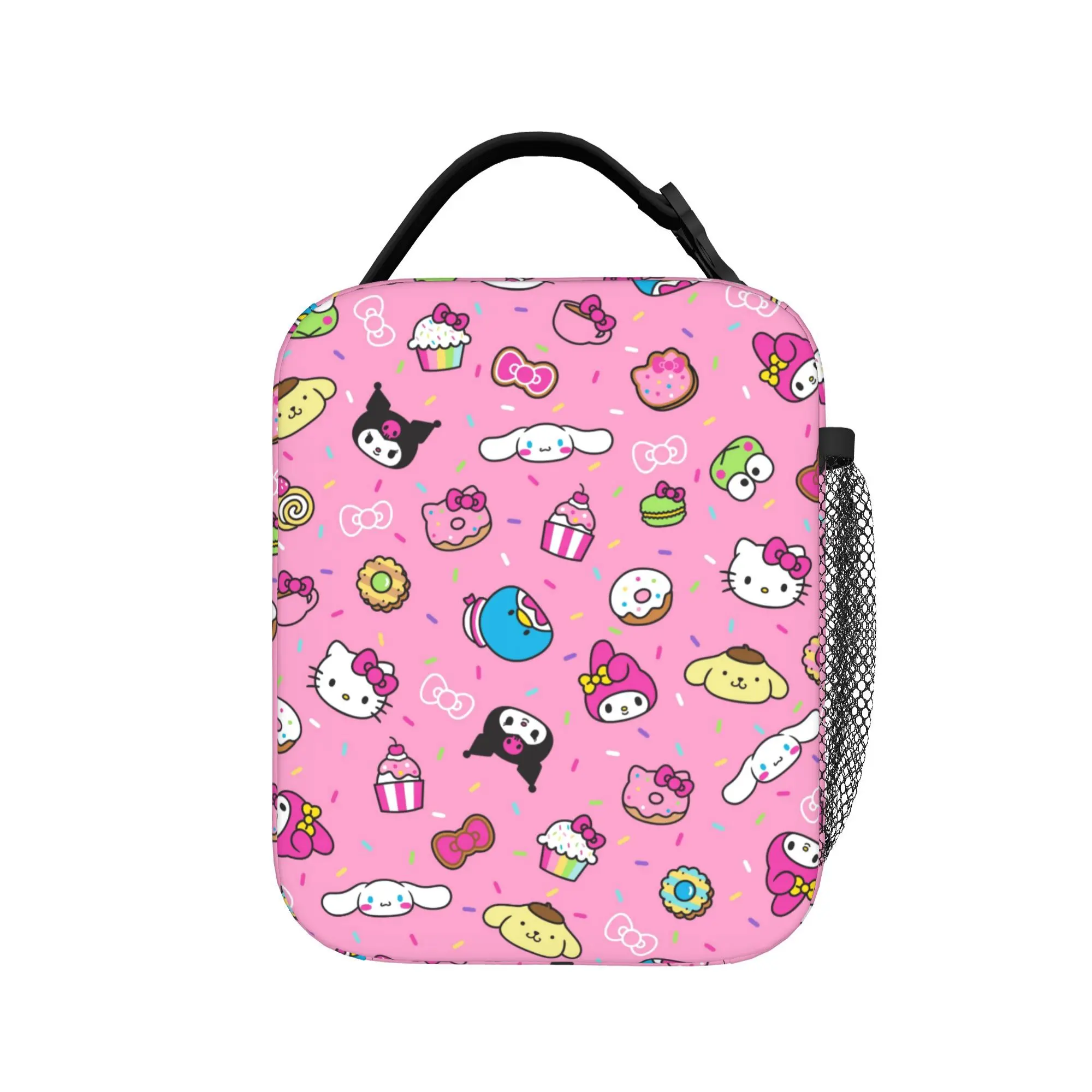Sanrio Characters Merch Insulated Lunch Tote Bag For Office Hello Kitty Kuromi Food Box Portable Thermal Cooler Lunch Boxes
