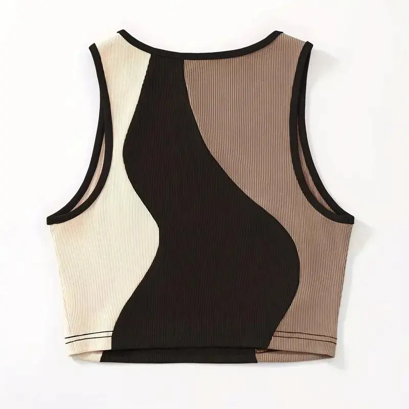 Women Summer 2024 Sexy Sleeveless Crop Tops Punk Causal Patchwork TankTop 2000s Fashion Girl Corset Y2k Street Aesthetic Clothes