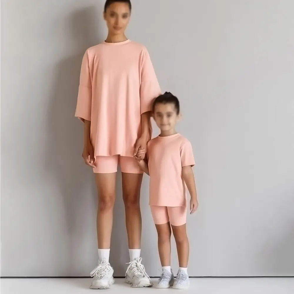1-13T Summer Kids Girl Leggings Sports Suit Matching Mother-Daughter Breathable Outfits Clothes Children Girl Sportswear Sets
