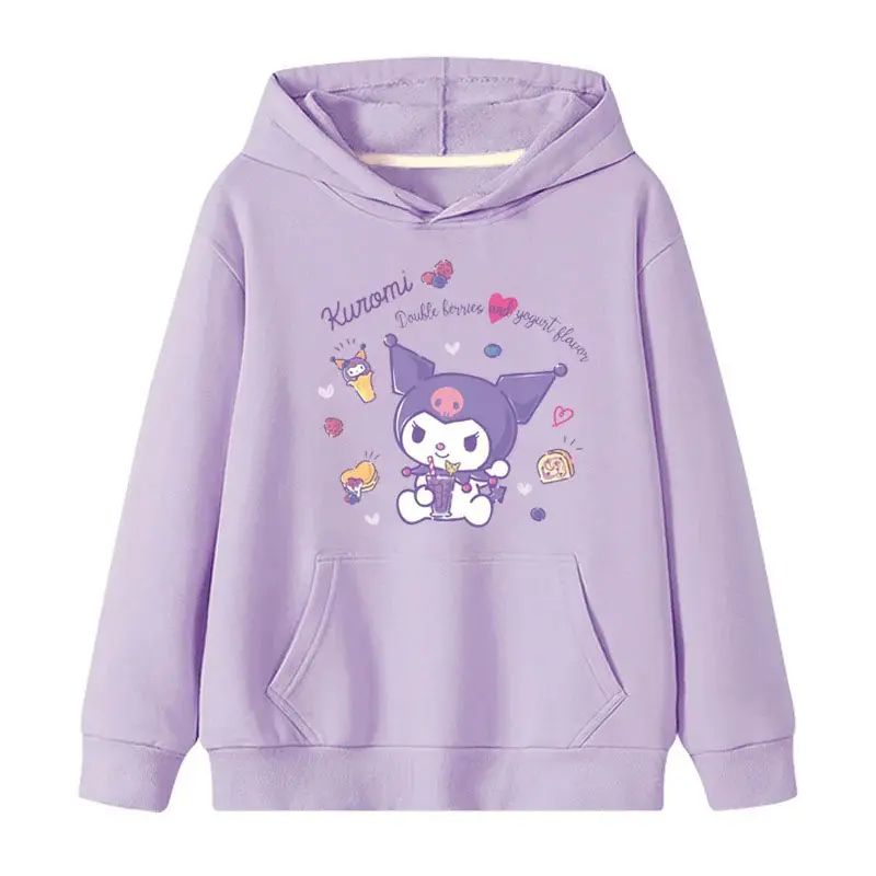 New Pattern Women's Kuromi and Melody hoodies Cartoon Peripheral Pullover Boys and Girls Hoodies in The Spring and Autumn Cute