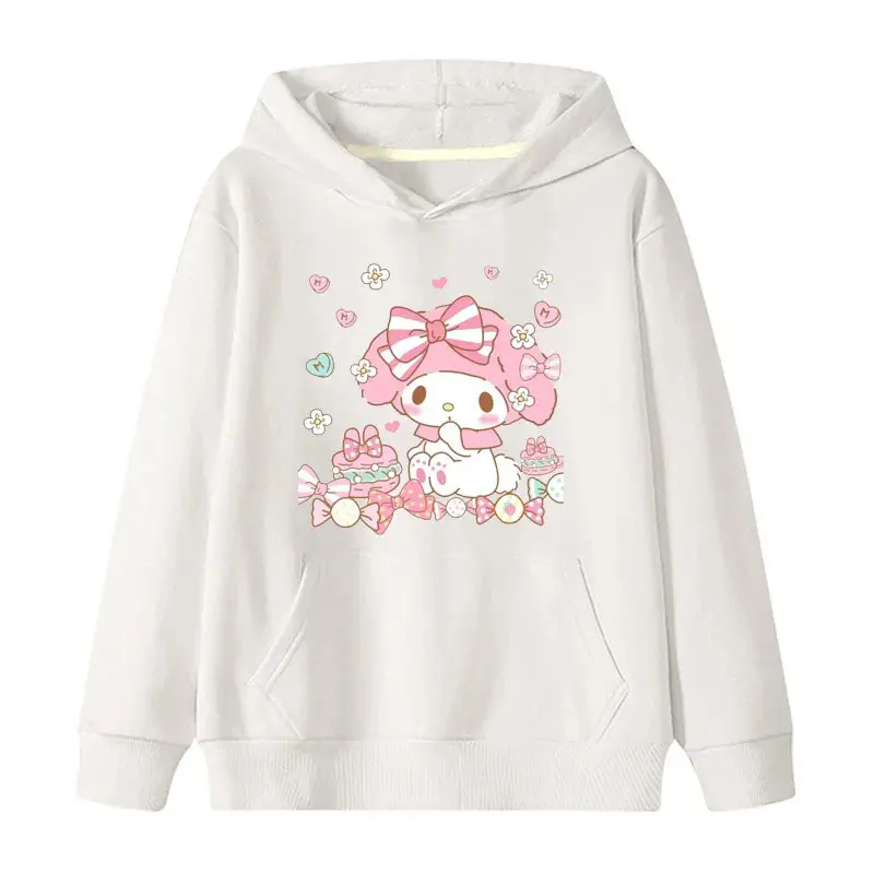 New Pattern Women's Kuromi and Melody hoodies Cartoon Peripheral Pullover Boys and Girls Hoodies in The Spring and Autumn Cute