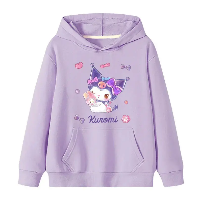 New Pattern Women's Kuromi and Melody hoodies Cartoon Peripheral Pullover Boys and Girls Hoodies in The Spring and Autumn Cute