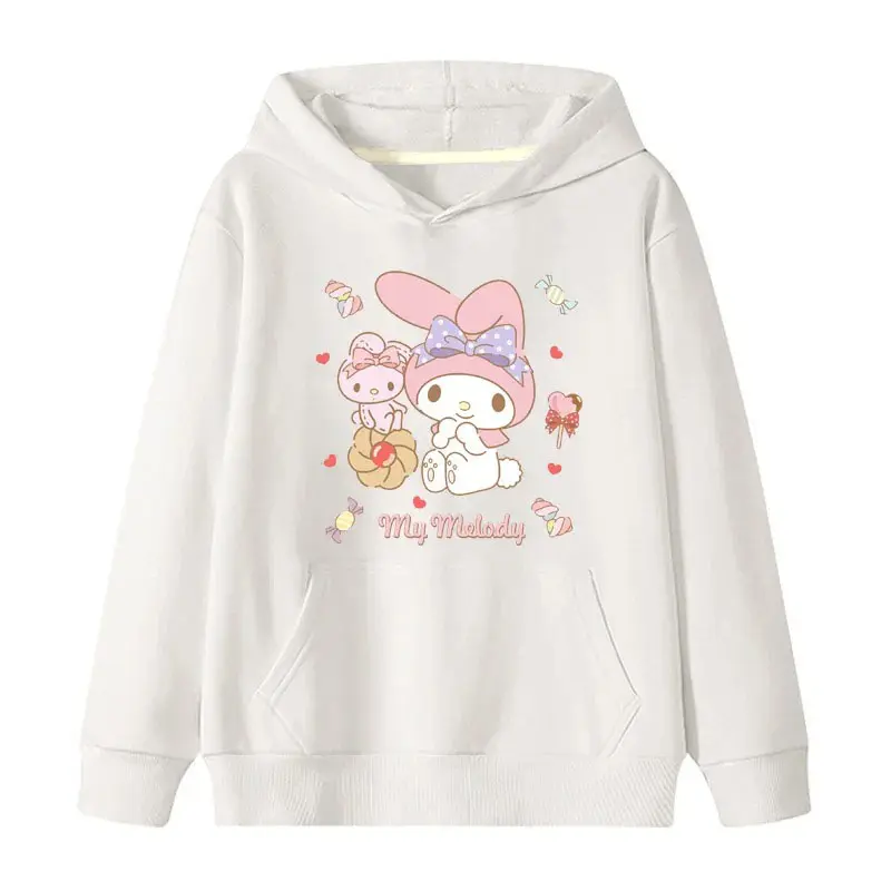 New Pattern Women's Kuromi and Melody hoodies Cartoon Peripheral Pullover Boys and Girls Hoodies in The Spring and Autumn Cute