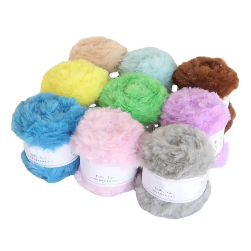 50g Fur Yarn Ball Imitation Rabbit Hair Crochet Hand Woven Hat Scarff DIY Mink Fur Fur Raccoon Fur Yarn