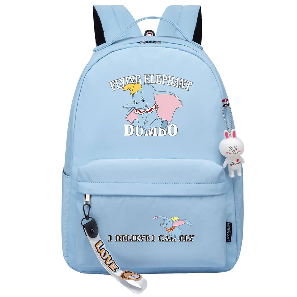  Dumbo Kawaii Boys Girls Kids School Book Bags Women Bagpack Teenagers Canvas Laptop Travel Backpack