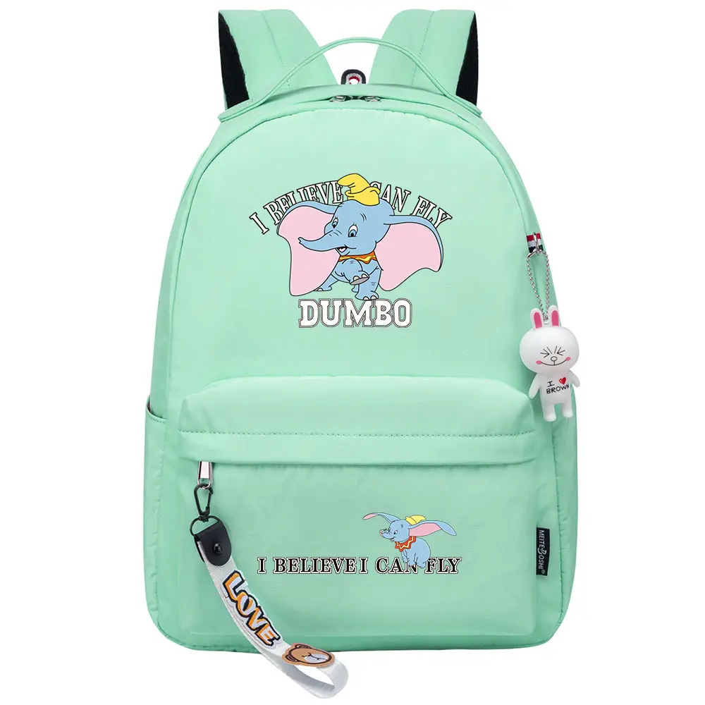  Dumbo Kawaii Boys Girls Kids School Book Bags Women Bagpack Teenagers Canvas Laptop Travel Backpack