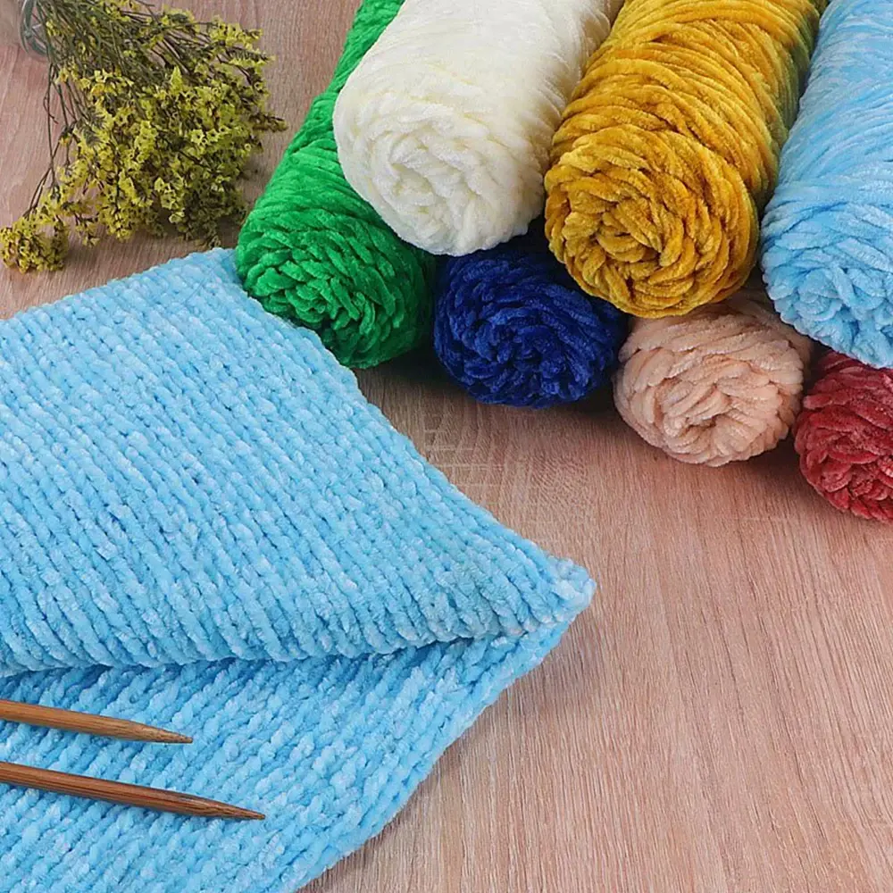 95g Chenille Soft Velvet Yarn Blended Knitting Wool Crochet Handmade Scarf Coat Baby Blanket And Hat
