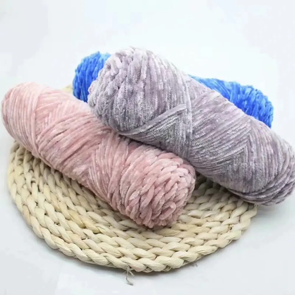 95g Chenille Soft Velvet Yarn Blended Knitting Wool Crochet Handmade Scarf Coat Baby Blanket And Hat