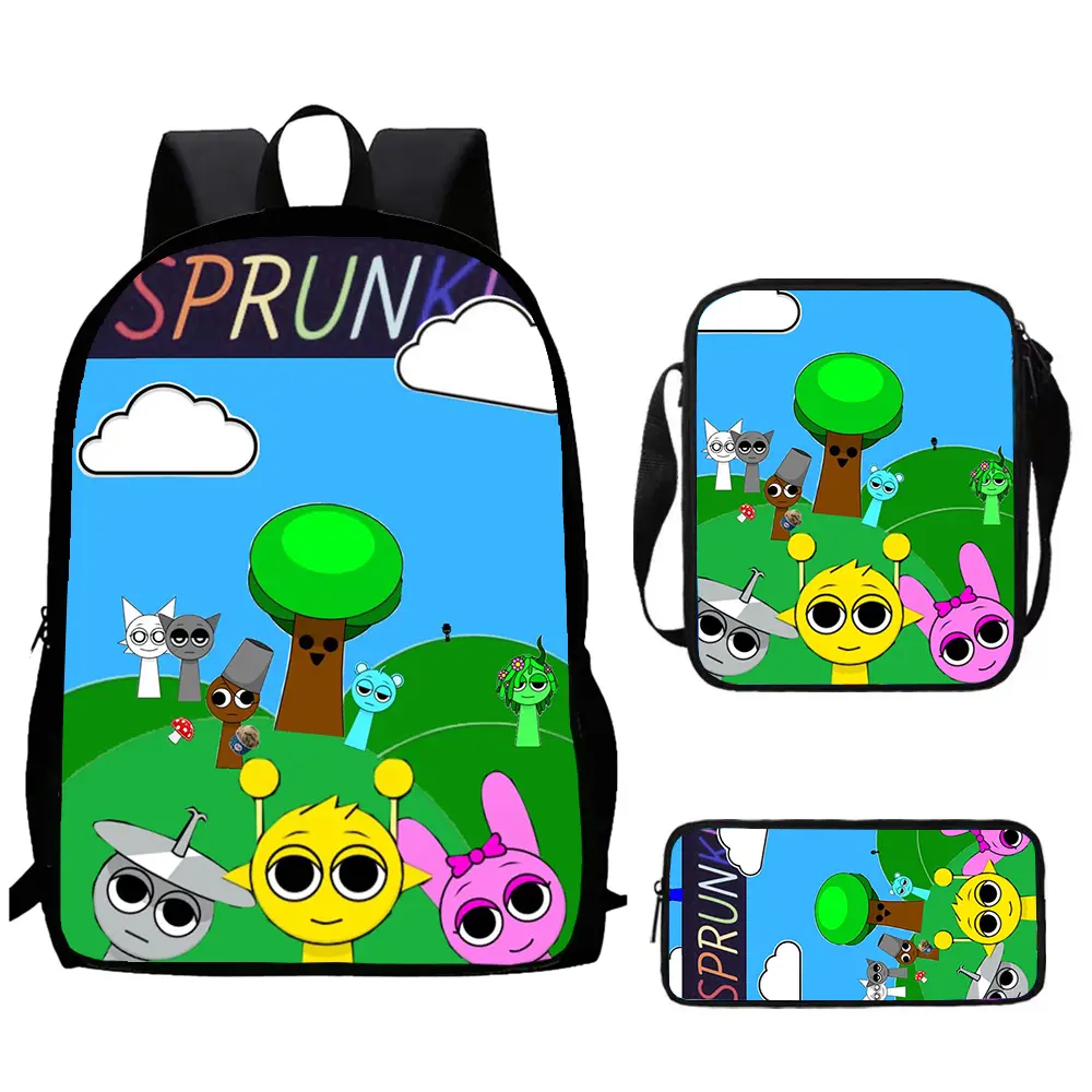 2025 Cartoon Sprunk Child School Backpack With Shoulder Bag Pencil Bags School Bags for Boys Girls Best Gift