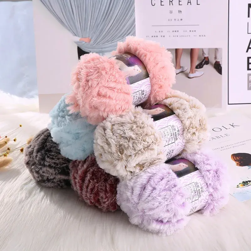 Coarse Fur Yarn Ball Imitation Fur Plush Yarn Long Fur Mink Hat Hand Woven Scarf Hand Woven DIY Fur Thread