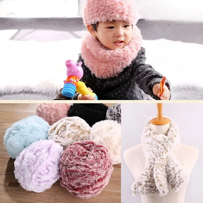 Coarse Fur Yarn Ball Imitation Fur Plush Yarn Long Fur Mink Hat Hand Woven Scarf Hand Woven DIY Fur Thread