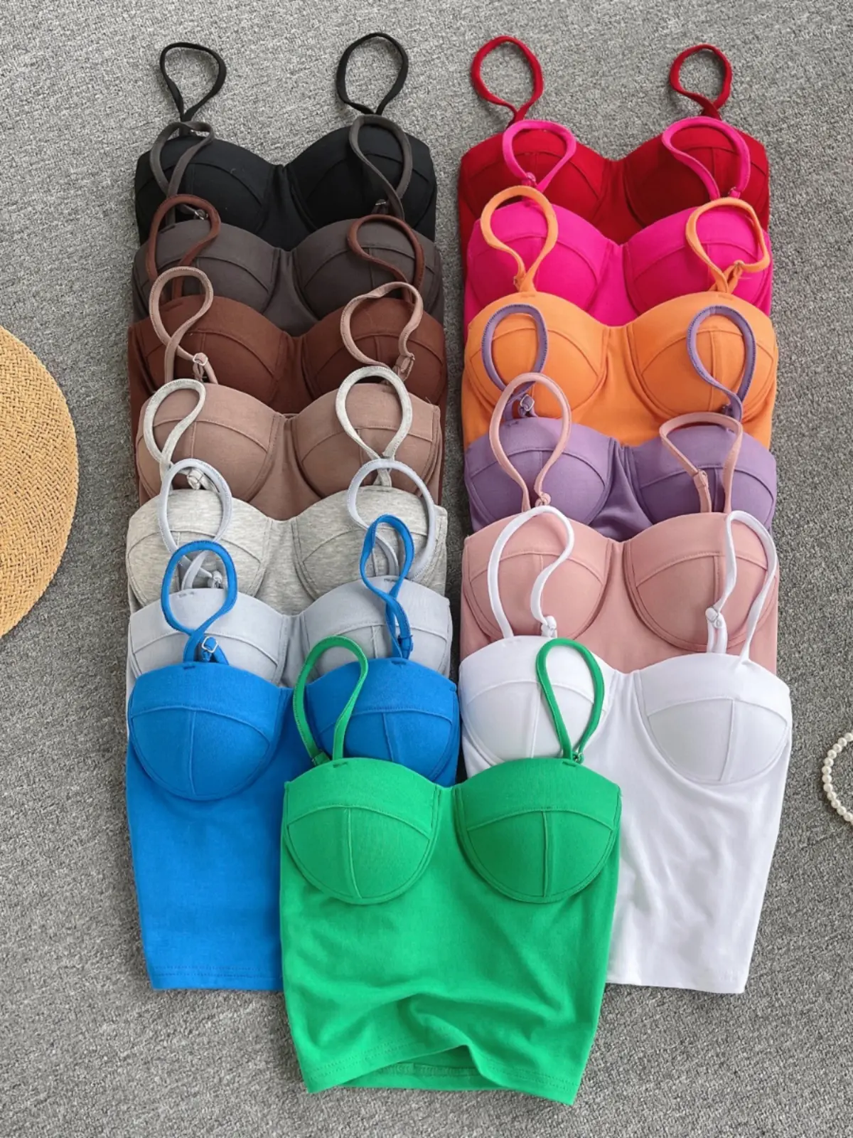 Sexy Csole Tank Top Women's Inner Wear Candy Color Outerwear Versatile  Color irt with Chest Pad Faionable Commut...