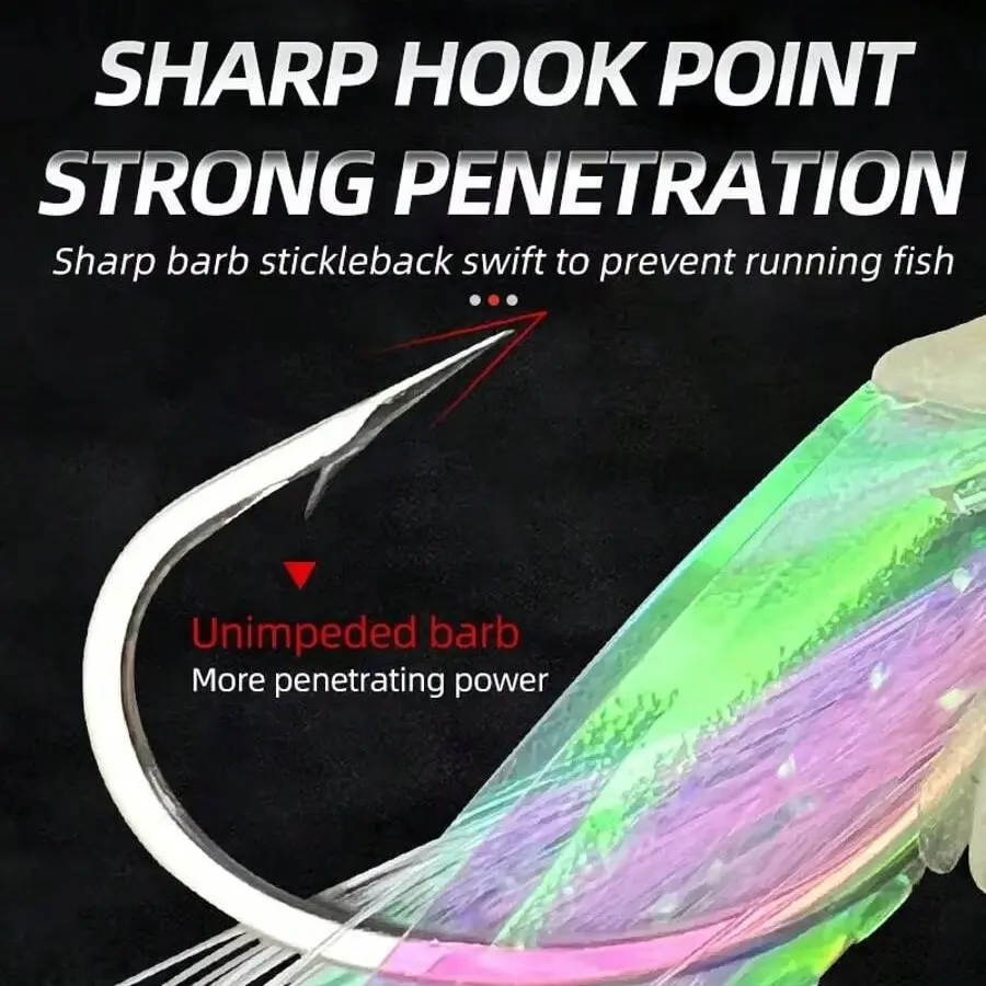 5pcs Sabiki Rigs Saltwater Fishing Lures Bait Rigs String Hook Mackerel Glow in The Dark Flash Sabiki Rigs