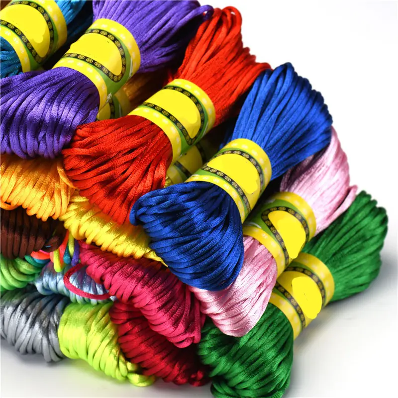 1 Pc Of 20 Meters/Bundle Of 2.5MM Chinese Knot Polyester Colored No.5 Thread Handmade Woven Rope DIY Jewelry Wire